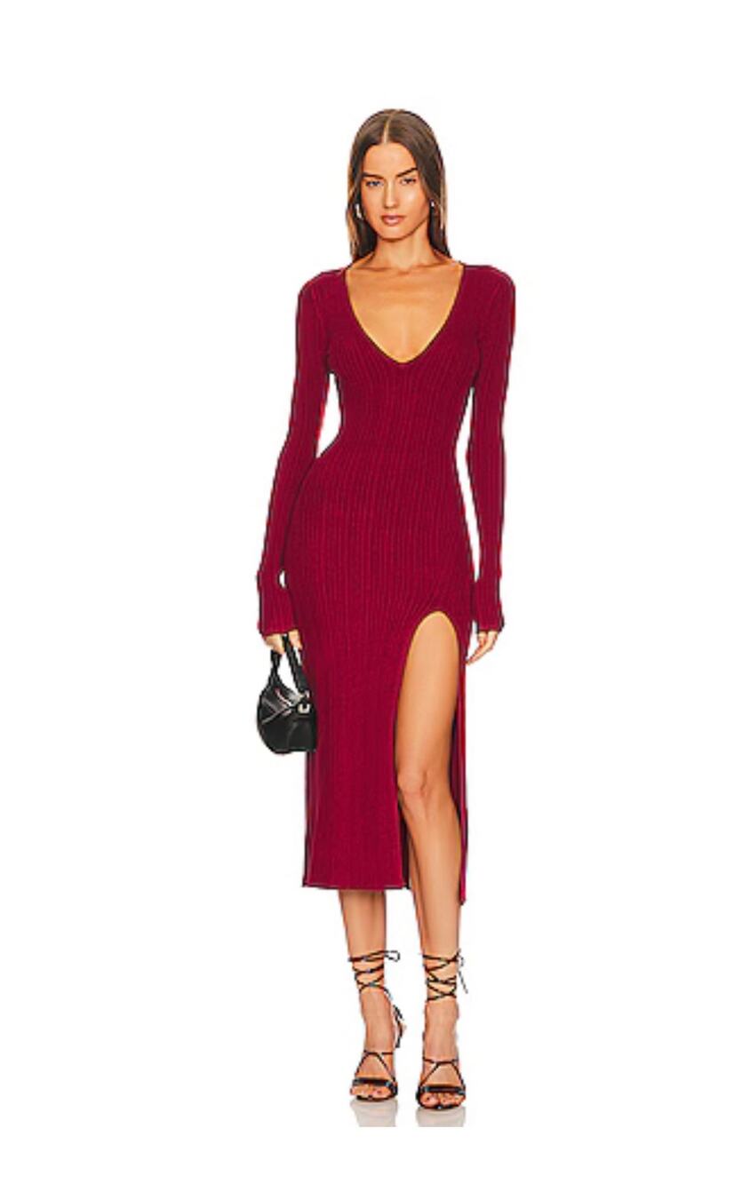 Michael Costello x Revolve Variegated Rib Long Sleeve Dress